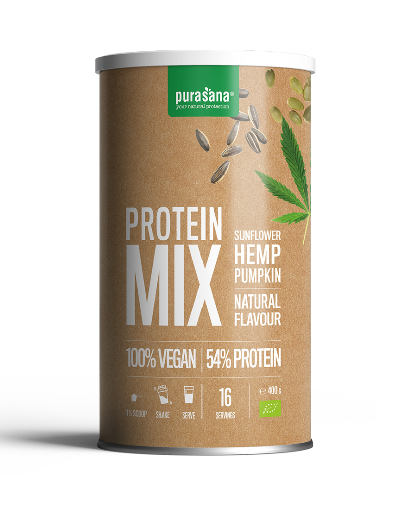 Purasana Vegan protein mix pumpkin/sunfl/hemp Natural 400gr