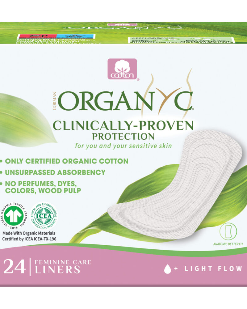 Organyc Panty Liners Folded LIGHT FLOW 1+ Drops x24
